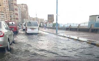 أمطار غزيرة تضرب الإسكندرية