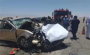   5 مصابين فى حادث تصادم على صحراوى بنى سويف  