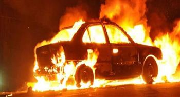   مصرع 3 أشخاص فى حريق سيارة  بكفر الشيخ