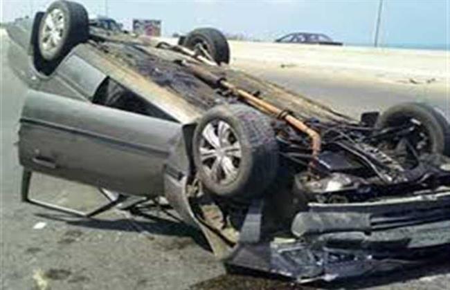 كانت تسير عكس الإتجاه.. إصابة 4 أشخاص في حادث انقلاب سيارة بالمنوفية