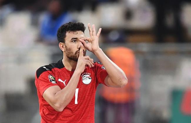احتفال تريزيجيه بهدفه فى المغرب على رأس الأفضل بربع نهائى الكان