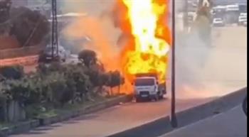   شاهد لحظة انفجار شاحنة محملة بأسطوانات غاز فى بيروت 