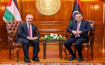   رئيس حكومة الوحدة الوطنية الليبية يستقبل نظيره الفلسطيني