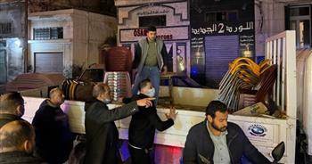غلق 4 مقاهي ورفع 60 حالة إشغال بحي وسط الإسكندرية 