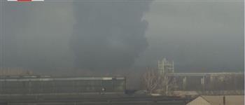   دخان كثيف في سماء لفيف بعد غارات روسية
