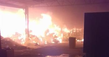   بالفيديو حريق هائل بمصنع ماليشيف المسلح