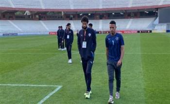 لاعبو الزمالك يتفقدون ملعب لقاء الوداد المغربي 