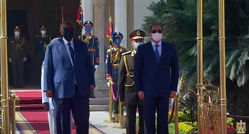   المراسم الرسمية لاستقبال رئيس جيبوتي في قصر الاتحادية