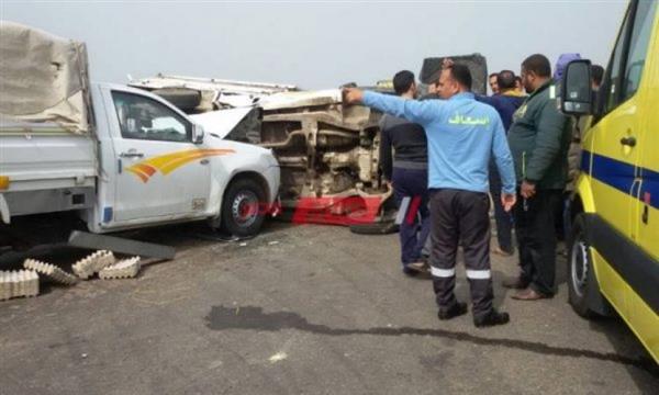 مصرع 5 أشخاص فى انقلاب سيارة ملاكى واشتعالها بالمنيا