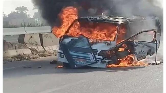 السيطرة على حريق ميكروباص في الجيزة دون إصابات