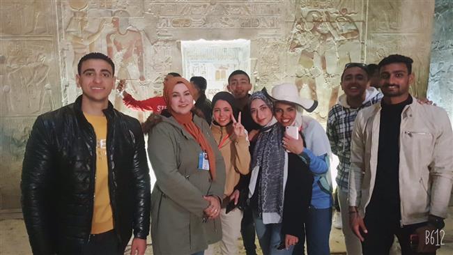 وفود أولمبياد الكليات المتخصصة بجامعة سوهاج في زيارة خاصة لمعبد «ابيدوس»