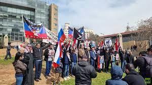   وقفة تضامنية مع روسيا أمام مبنى "الإسكوا" في العاصمة اللبنانية بيروت 