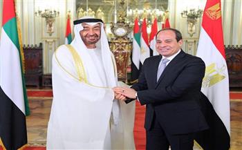   الرئيس السيسى ومحمد بن زايد يبحثان سبل تعزيز التعاون المشترك بين مصر والإمارات