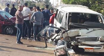 إصابة 4 شباب فى حادث تصادم ميكروباص بموتوسيكل ببورسعيد
