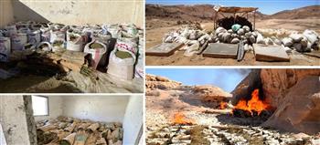   قوات حرس الحدود تدمر 555 فدان مخدرات فى جنوب سيناء.. فيديو وصور