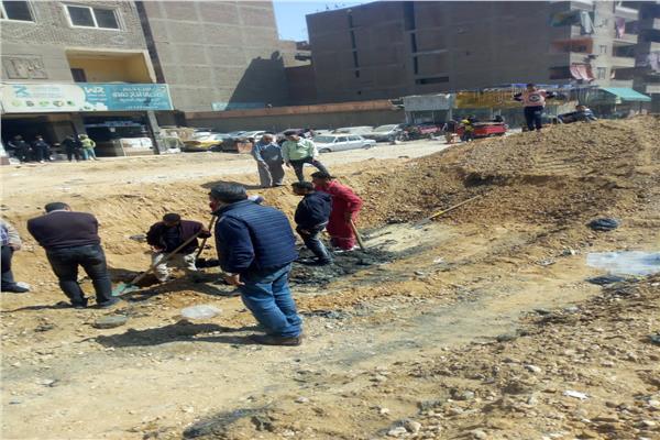 إصلاح كسر ماسورة الغاز بمنطقة أم بيومي بشبرا الخيمة