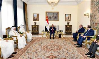   السيسى يلتقى وزيرى الخارجية والمالية القطريين ورئيس جهاز أمن الدولة