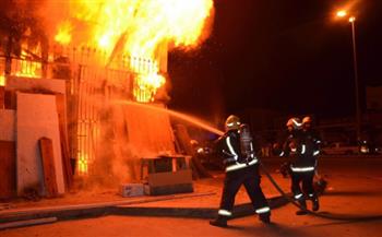   السيطرة على حريق بمصنع «حصير» في شبرا الخيمة