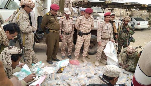 الجيش اليمنى يتلف أكثر من 1000 طن حشيش  تابعة للحوثى الإرهابية