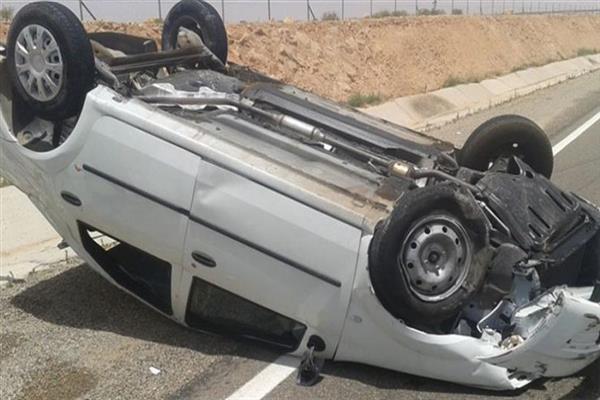 إصابة 7 إثر انقلاب سيارة ملاكي على طريق محور الضبعة