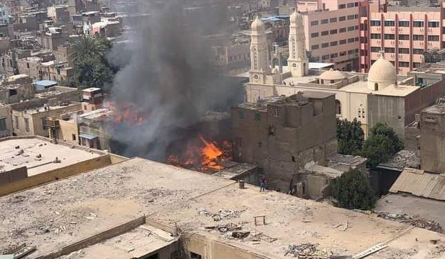 حريق هائل داخل منزل فى بولاق أبو العلا