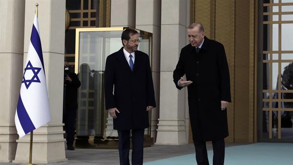 أردوغان يبحث مع نظيره الإسرائيلى  العلاقات الثنائية والقضايا الإقليمية