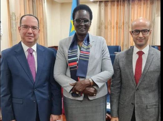 السفير المصري لدى جنوب السودان يلتقى مع نائبة رئيس الجمهورية