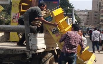 رفع إشغالات المقاهي والكافيهات والمخلفات من حي العجوزة