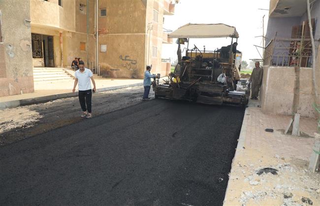 استبدال أعمدة الإنارة بمنتصف شارع عزبة خليل بك بأشمون بأخرى جديدة 