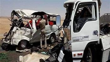 مصرع شخص وإصابة 9 أخرين في حادث تصادم على طريق "العريش- رفح"