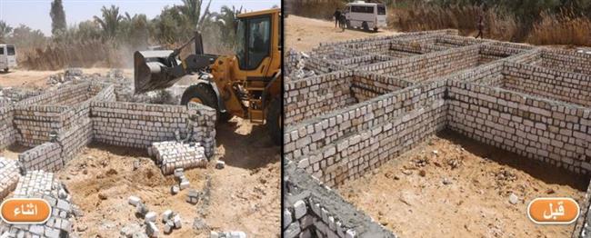 الجيزة تسترد 170 فدانا زراعيا  و 3 آلاف م٢ مباني متعدي عليها بالواحات البحرية 