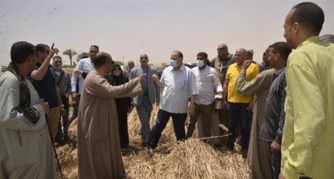 محافظ أسيوط يتفقد حصاد القمح بمركز أبوتيج