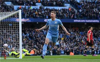 دى بروين يحرز هدف التقدم لمانشستر سيتى فى شباك أتلتيكو مدريد 
