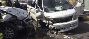 «الأتوبيس دهس 3 سيارات».. إصابة 8 أشخاص في حادث مروري بمحور 26 يوليو 