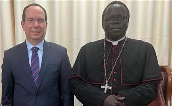   السفير المصري يلتقي نائب رئيس مجلس الكنائس بجنوب السودان