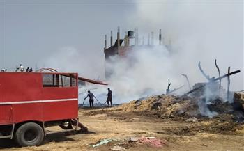   الحماية المدنية تسيطر على حريق بأرض كتان في قرية شبراملس بالغربية