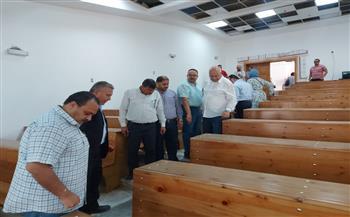 رئيس جامعة بنها يتفقد مبنى المدرجات الجديد بالعبور