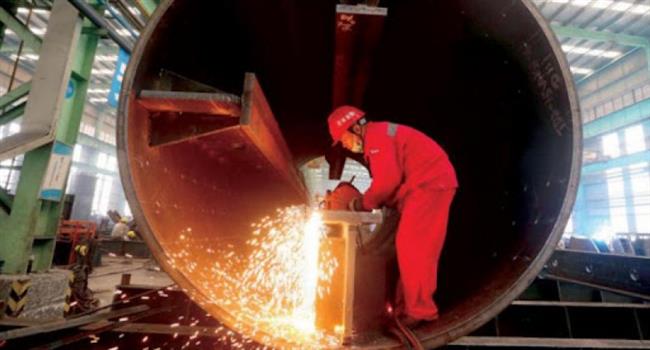 تراجع الانتاج الصناعي في الصين بنسبة 2.9 % 