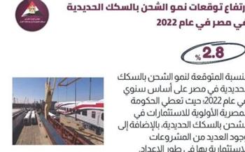   توقعات بنمو الشحن بالسكك الحديدية في مصر بمعدل 2.8%.. إنفوجراف