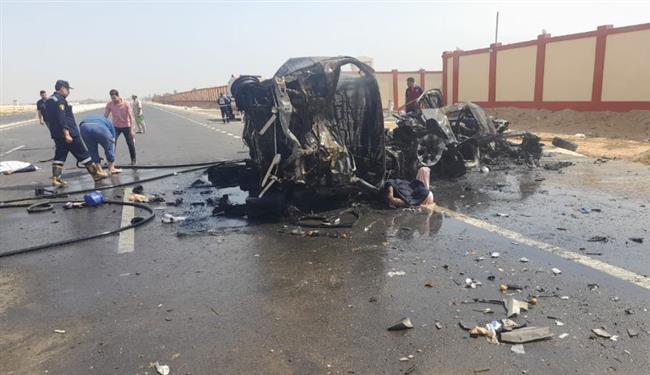 مصرع ٧ أشخاص في حادث تصادم على طريق الإسماعيلية- السويس