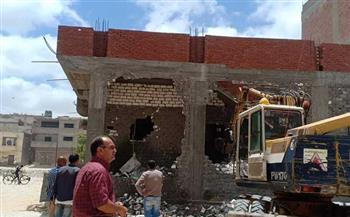   إيقاف أعمال بناء مخالف وهدم الحوائط المخالفة في الحال بمحرم بك بالإسكندرية 