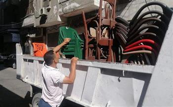 حملة لإزالة الإشغالات بطول طريقى كيما والسماد بأسوان