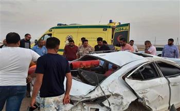   مصرع وإصابة شخصين فى حادث انقلاب سيارة ببورسعيد 