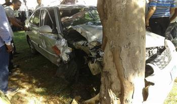 مصرع شخصان في حادث إصطدام سيارة بشجرة بالمنوفية