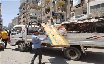 رفع 985 حالة إشغال طريق مخالف بـ 6 مراكز  بالبحيرة فى حملات مكبرة