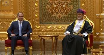   جلسة مباحثات بين الرئيس السيسى وسلطان عمان فى قصر العلم