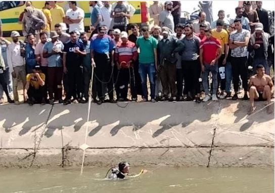 مصرع وإصابة 6 أشخاص إثر انقلاب سيارة بترعة الناصر فى البحيرة