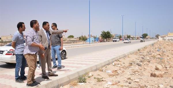 تنفيذ أعمال رفع كفاءة وتجميل الجزيرة الوسطى لمدخل مدينة مرسى مطروح