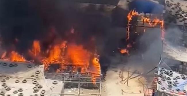 ندب الأدلة الجنائية لمعاينة آثار حريق سوق «الحرمين» فى الإسكندرية