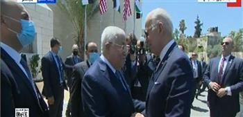   مراسم استقبال رسمية للرئيس الأمريكي فى مقر الرئاسة الفلسطينى 